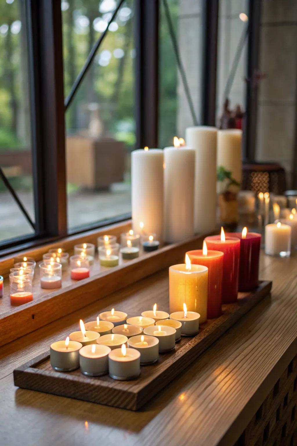 Candles bring warmth and ambiance to any corner.