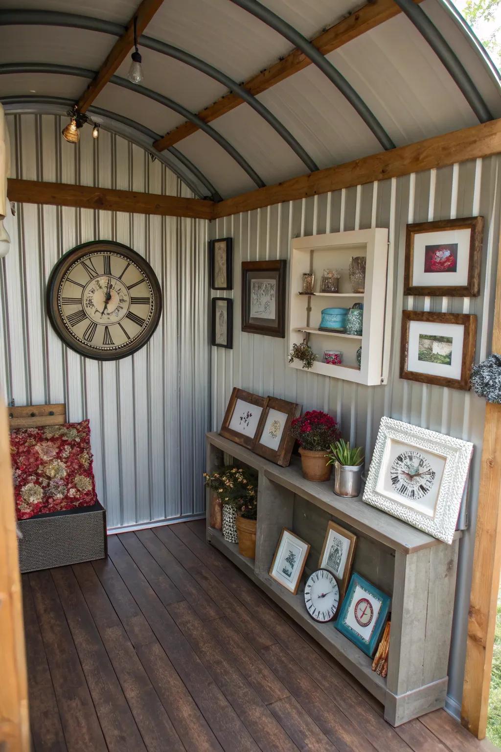 Ornamental nuances infuse individuality and warmth into outbuildings.