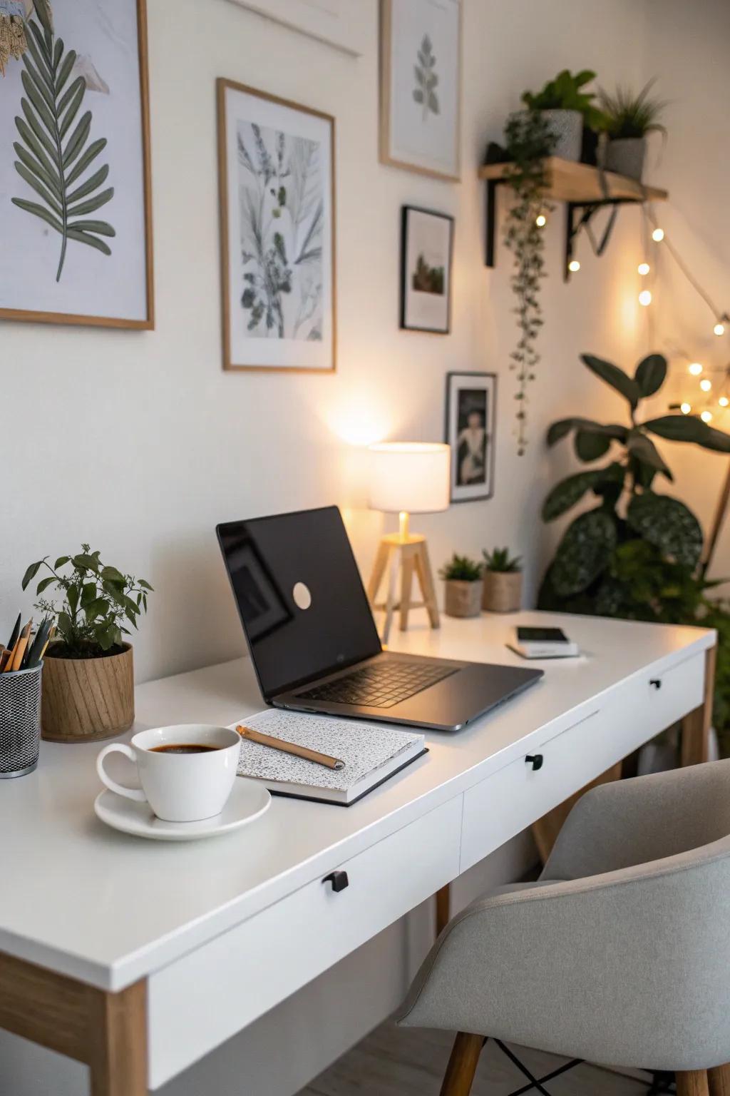 A modern home office nook that inspires productivity.