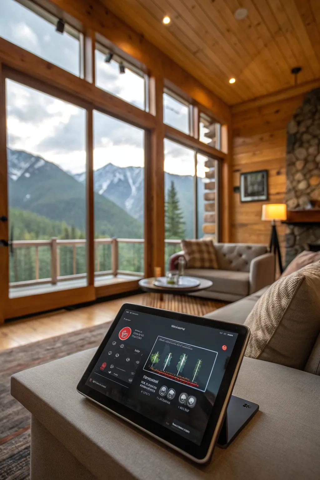 Smart technology integrating with mountain home design.