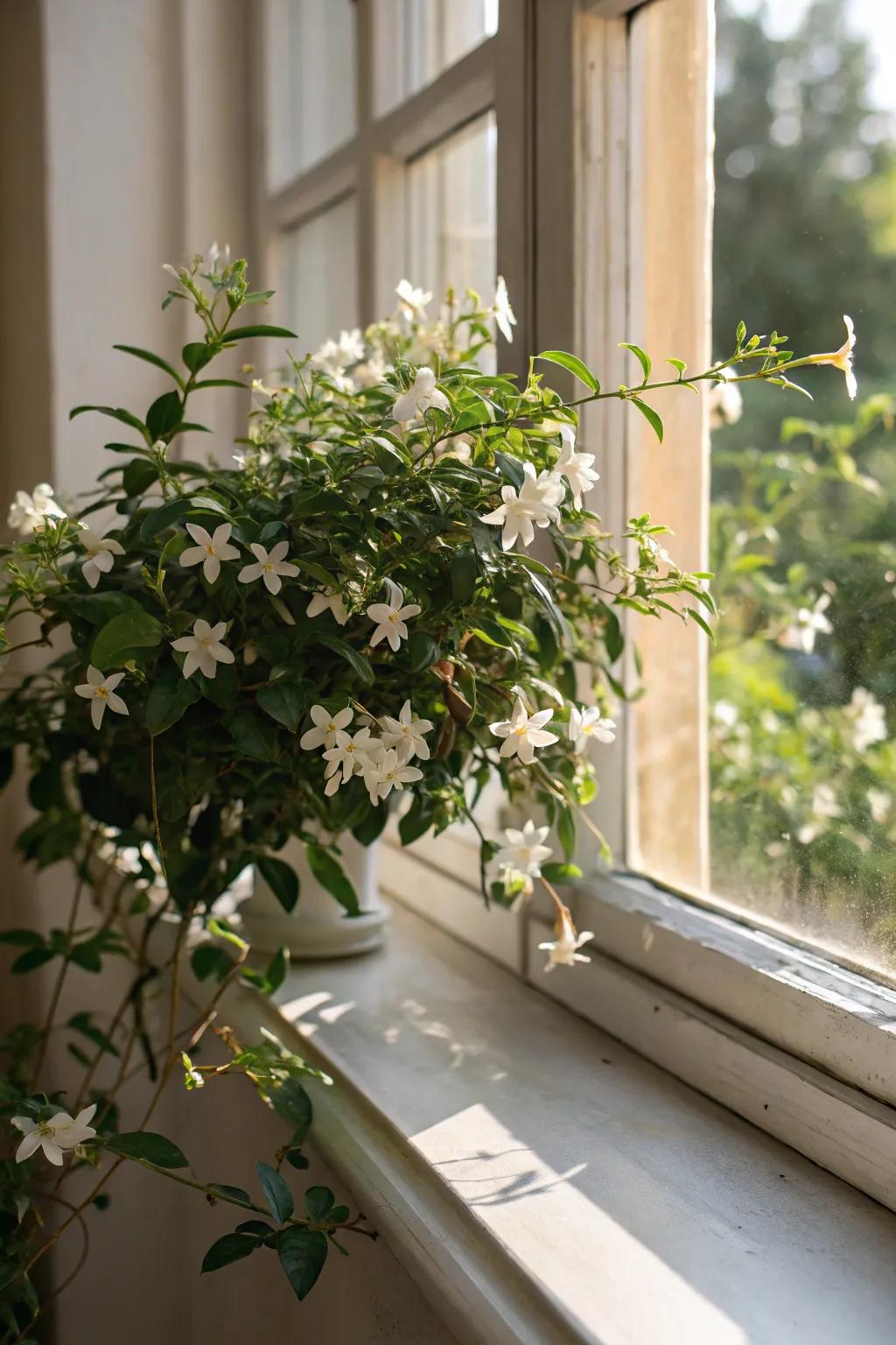 A fragrant jasmine botanical, permeating the atmosphere with its sweet olfactory charm.
