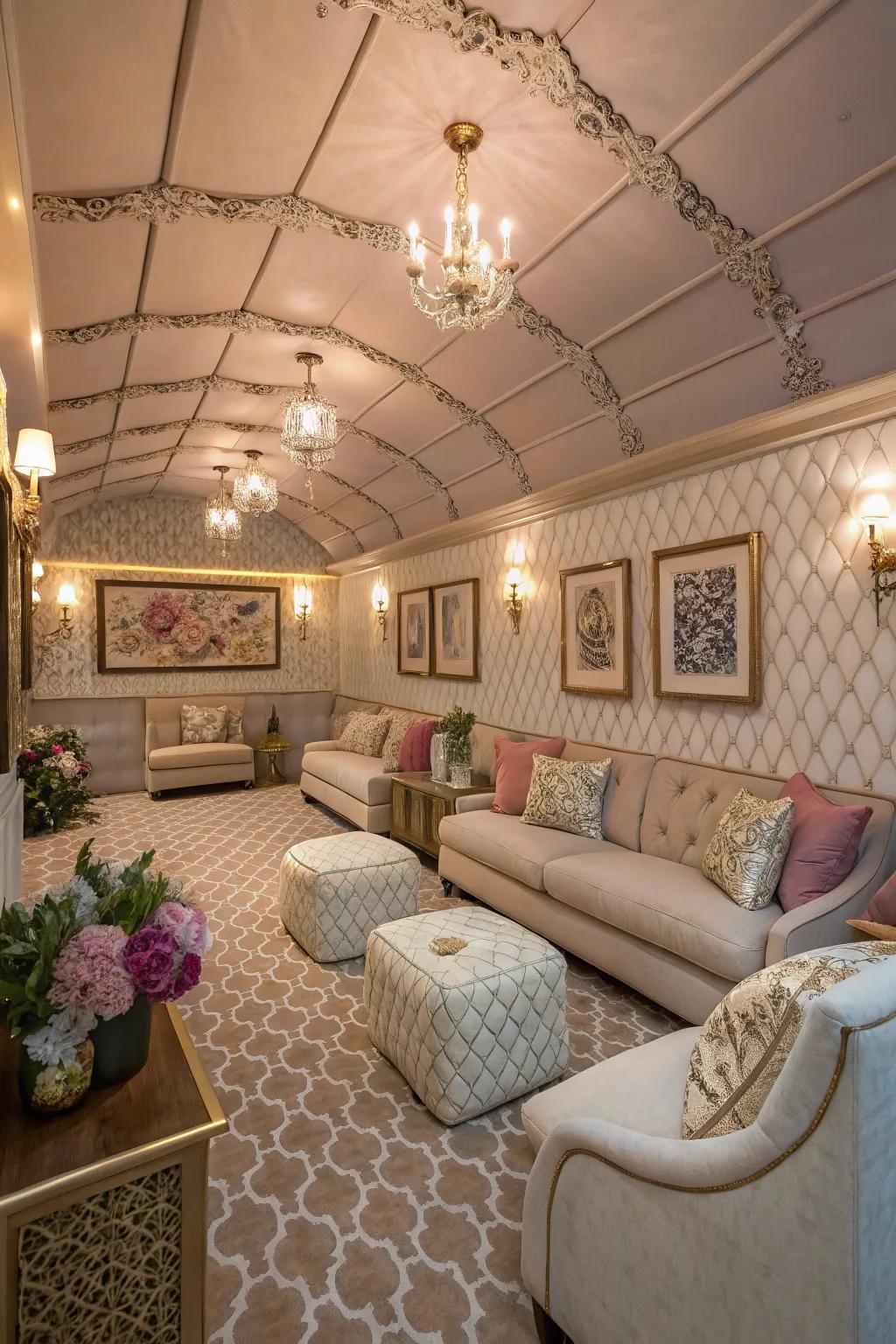 A stylish lounge that exudes elegance and comfort.