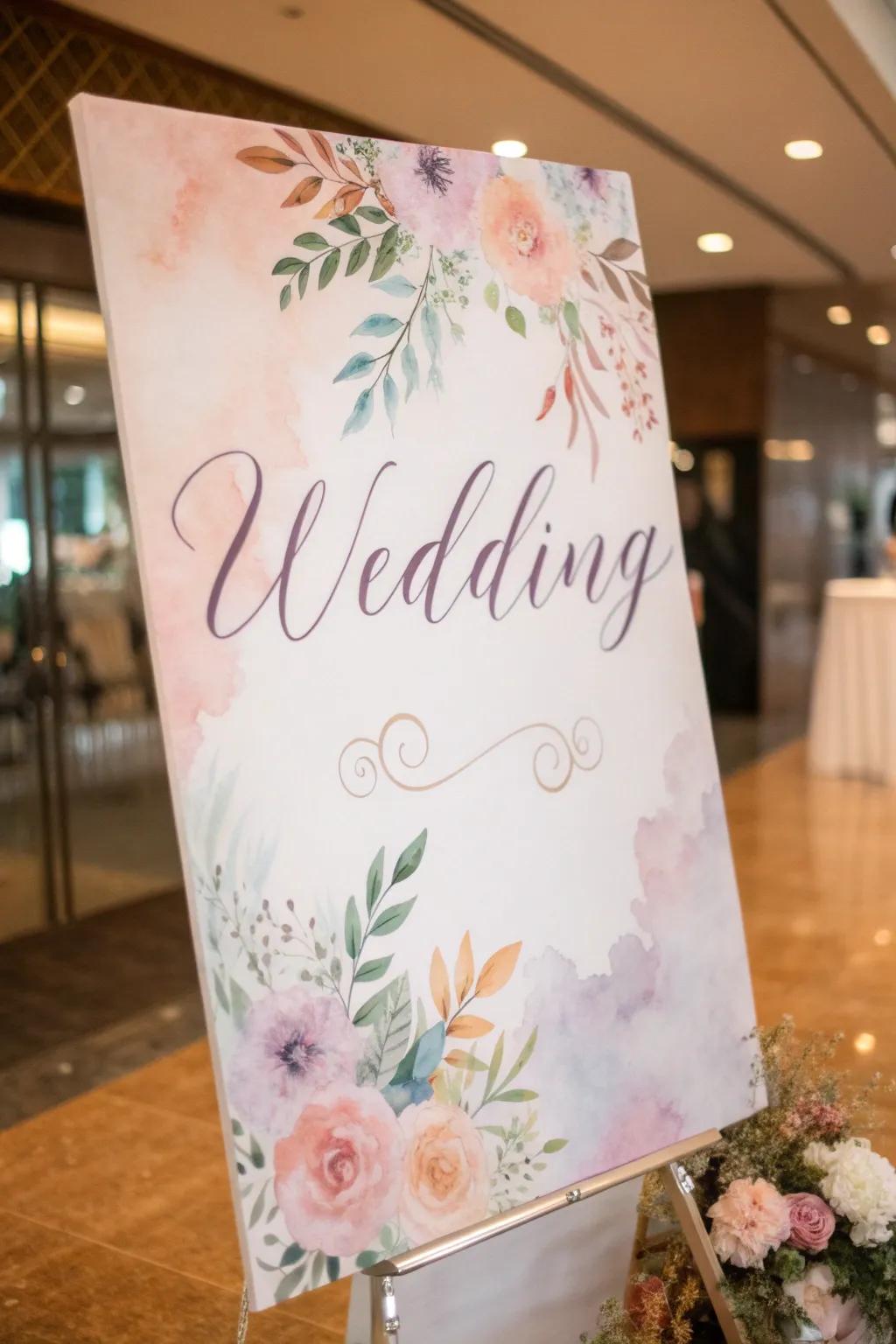 Watercolor injecting an artistic and romantic nuance to plaques.