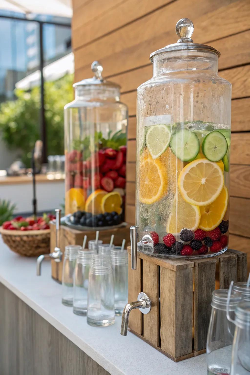 Fruit-infused water is a refreshing alternative to cocktails.