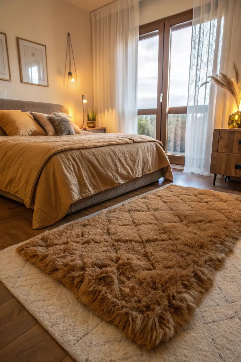 Wool rugs provide warmth and comfort.