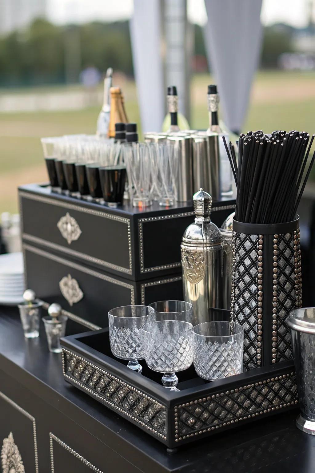 A sophisticated drink station that's a party centerpiece.