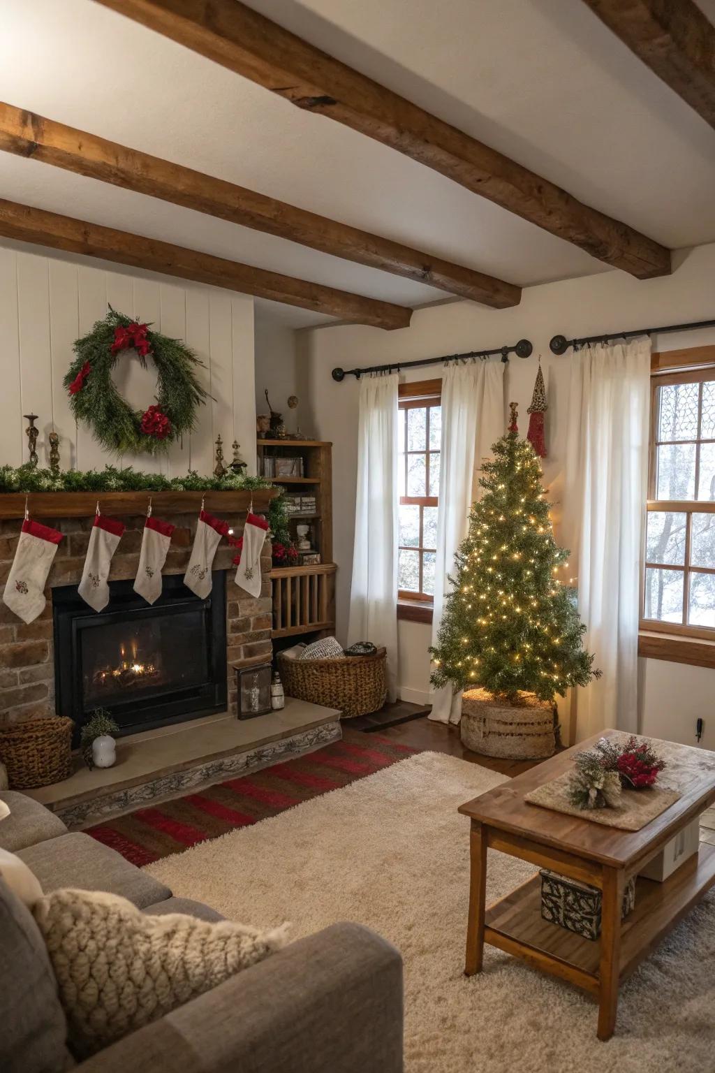 Jubilant farmhouse with snug and personal ornamentation.