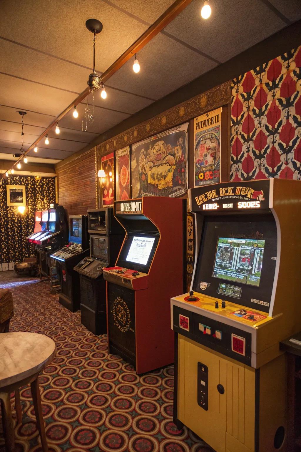 Rejoice nostalgia through a retro-themed gaming setup.