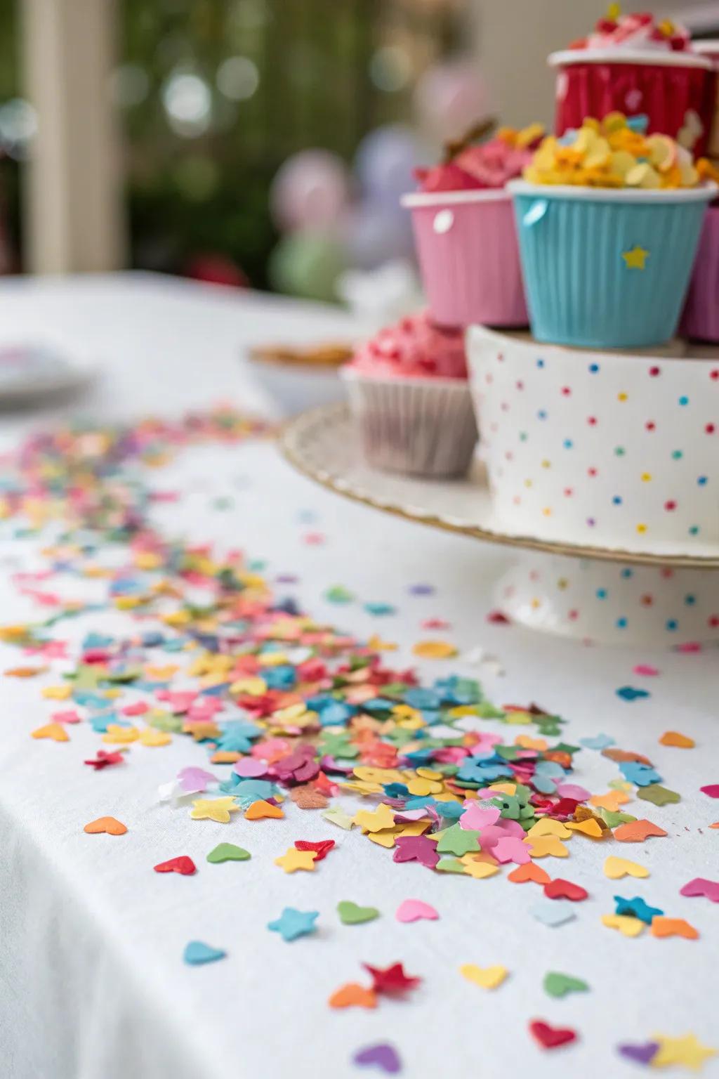 Imaginative confetti adds a playful touch to your decor.
