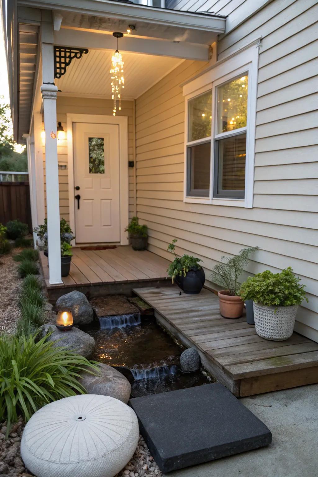 A peaceful zen retreat on your tiny porch.