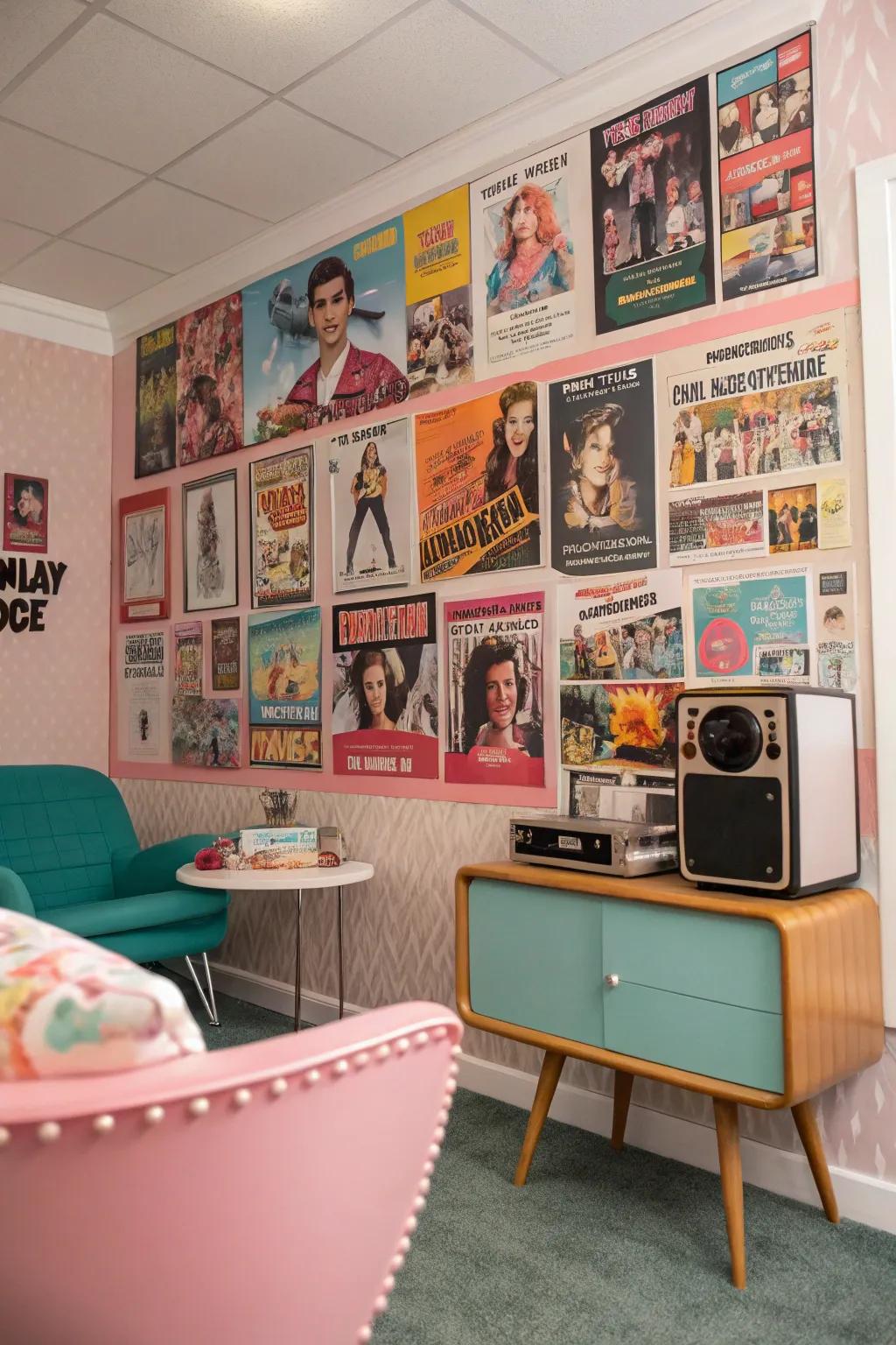 A cultural mosaic featuring 80s film advertisements and periodical snippets.