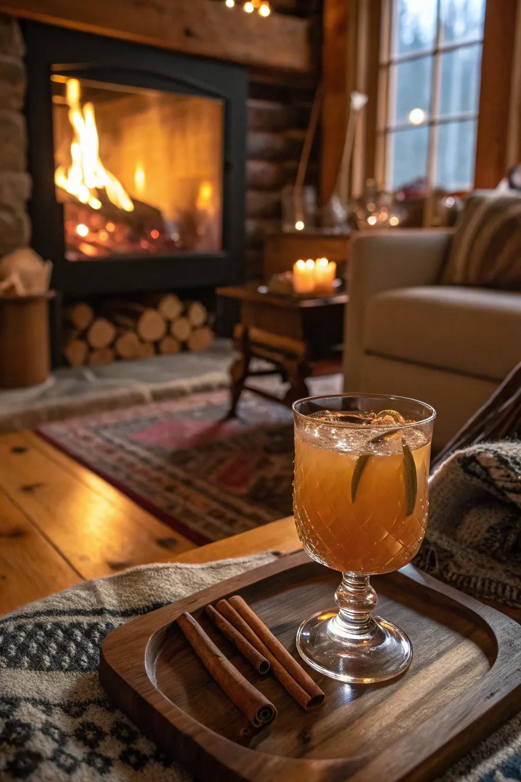 Spiced rum apple cider punch for a cozy evening.