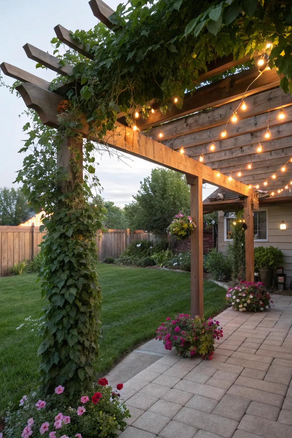 Create a charming retreat with a pergola awning.