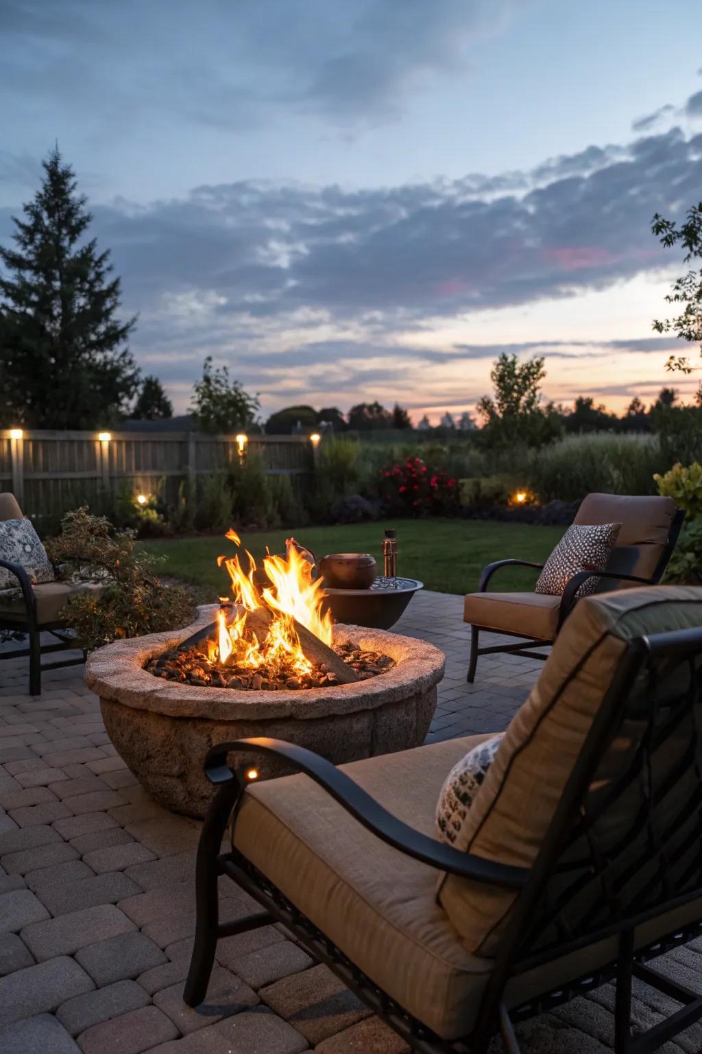 Gather around a cozy fire pit for warm evenings and memorable conversations.