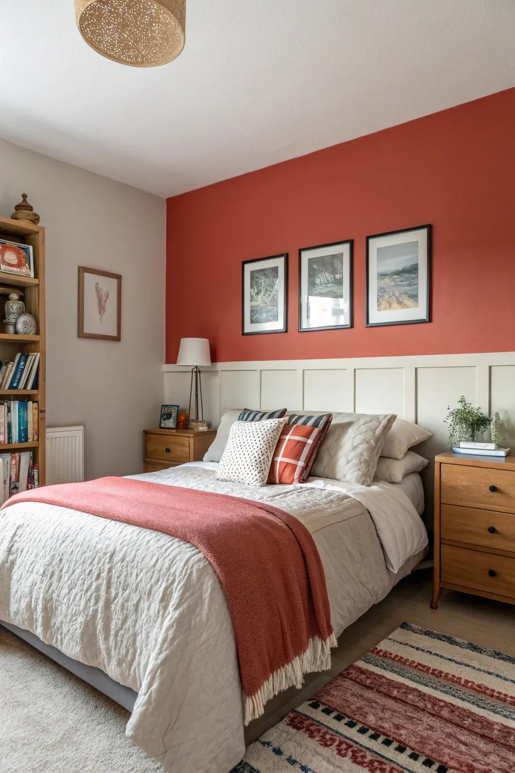 An accent wall brings character and charm to your bedroom.