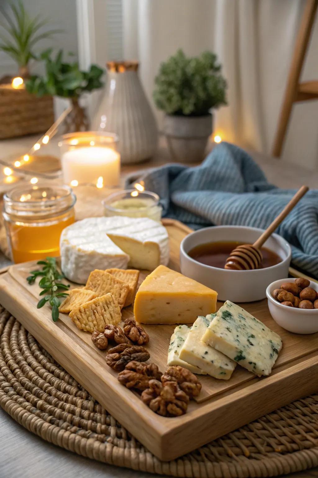 An arrangement committed to the love of cheese.