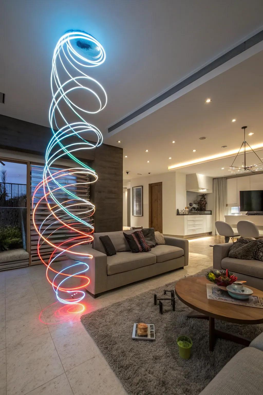 Breathe life into your space with swirling light compositions.