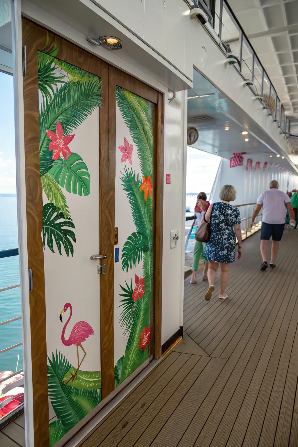 Turn your cruise door into a tropical paradise.