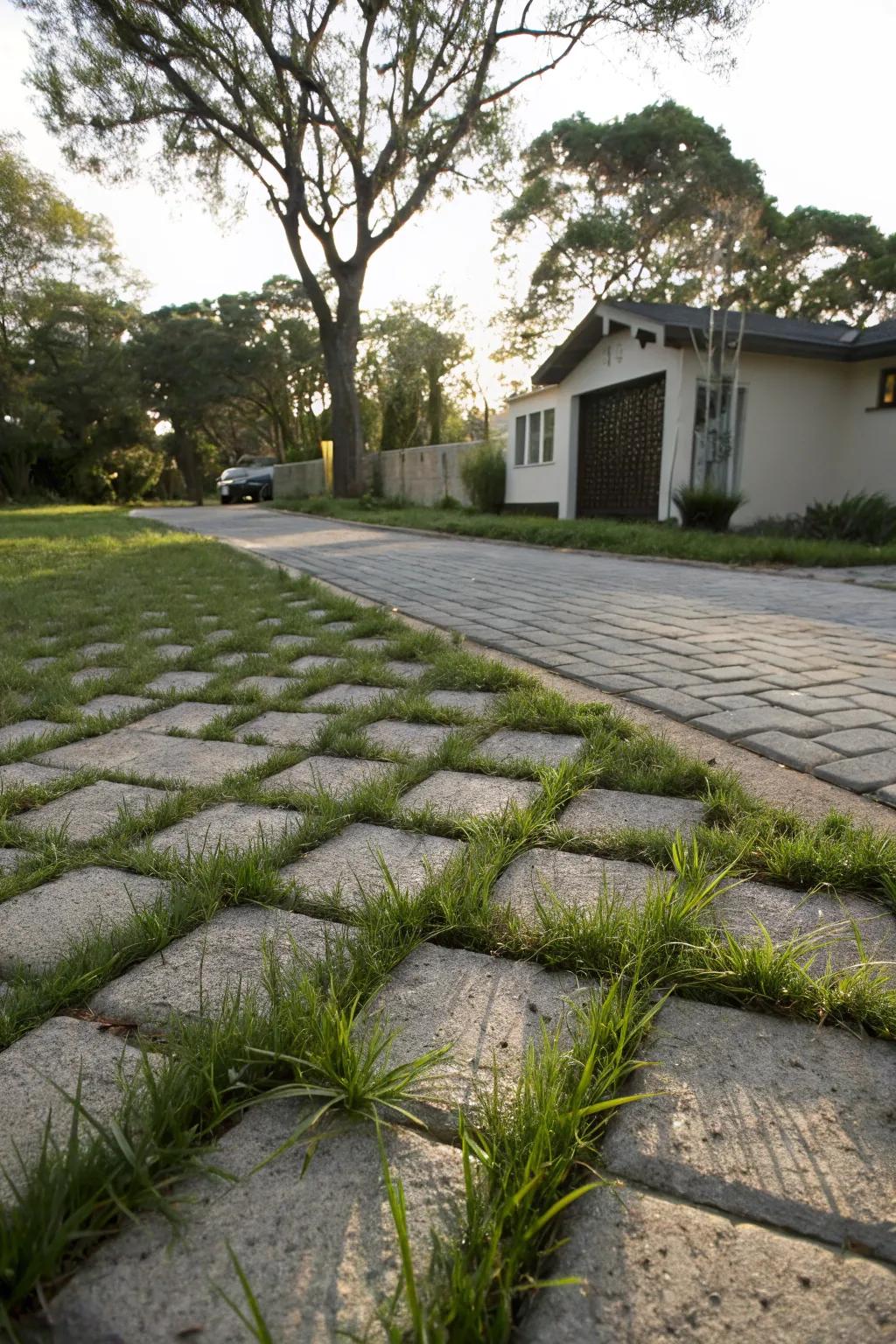 Eco-friendly permeable pavers that blend functionality with sustainability.