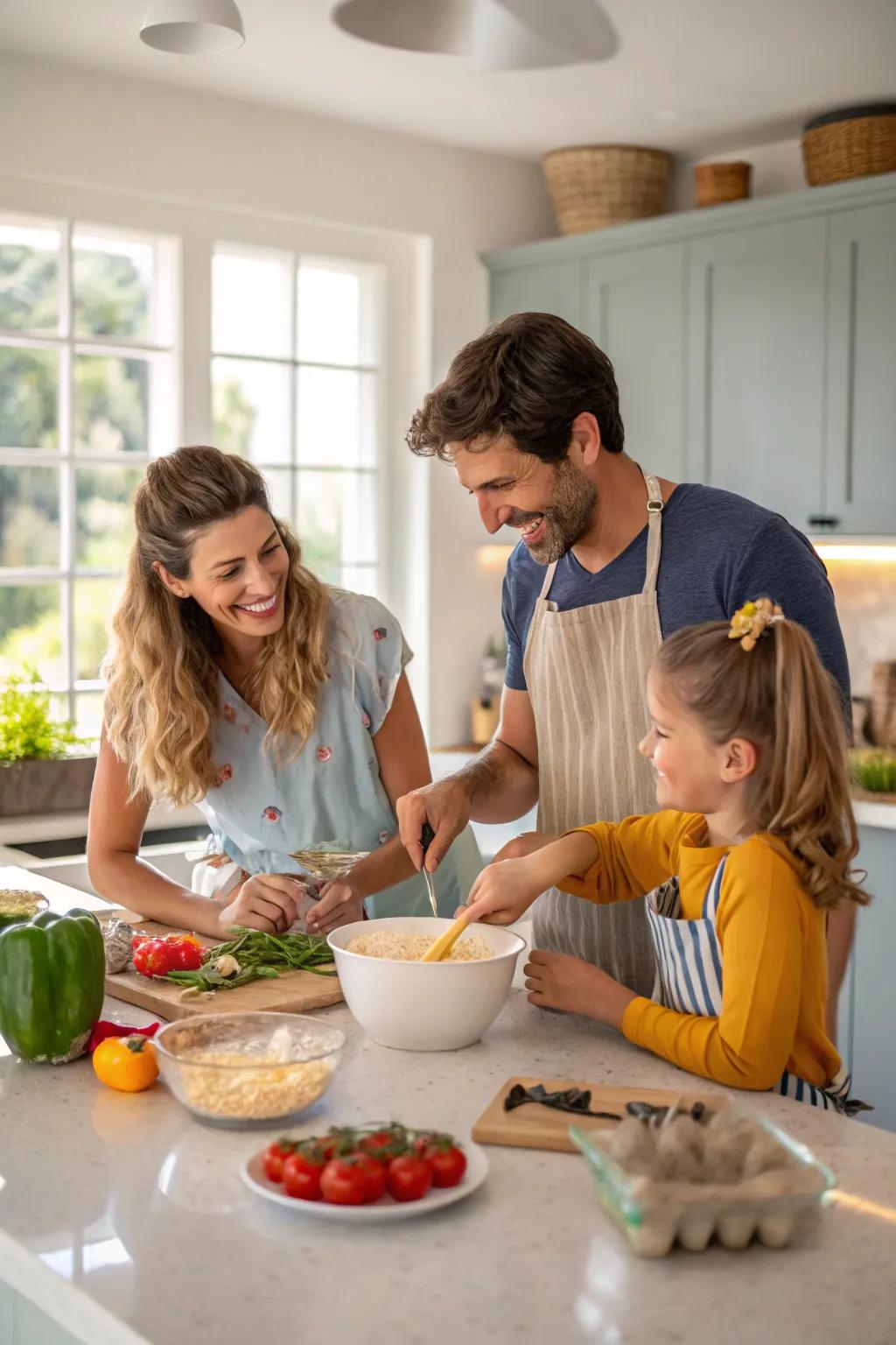 Cooking together creates beautiful memories and candid photos.