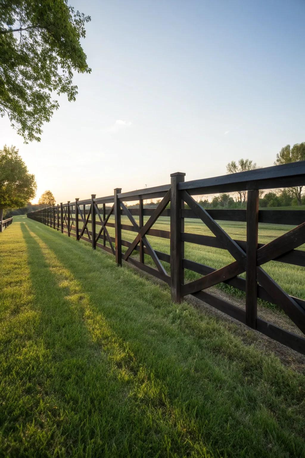 Crossbuck fences offer both security and style.