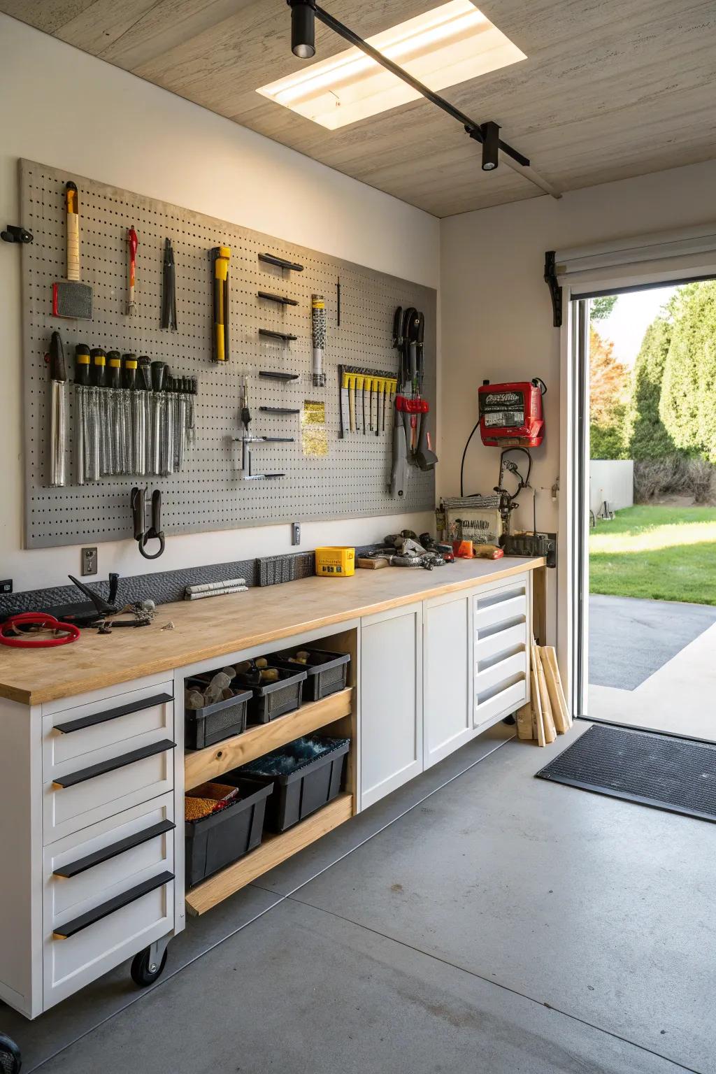 Transform your garage into a DIY enthusiast's workshop paradise.