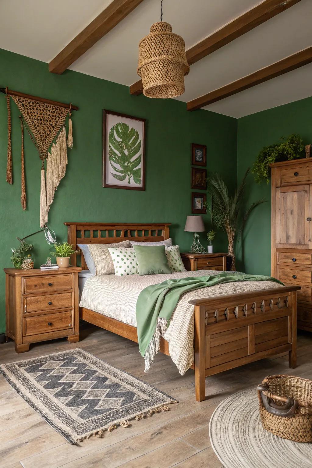 Earthy tones create a serene and grounded atmosphere.