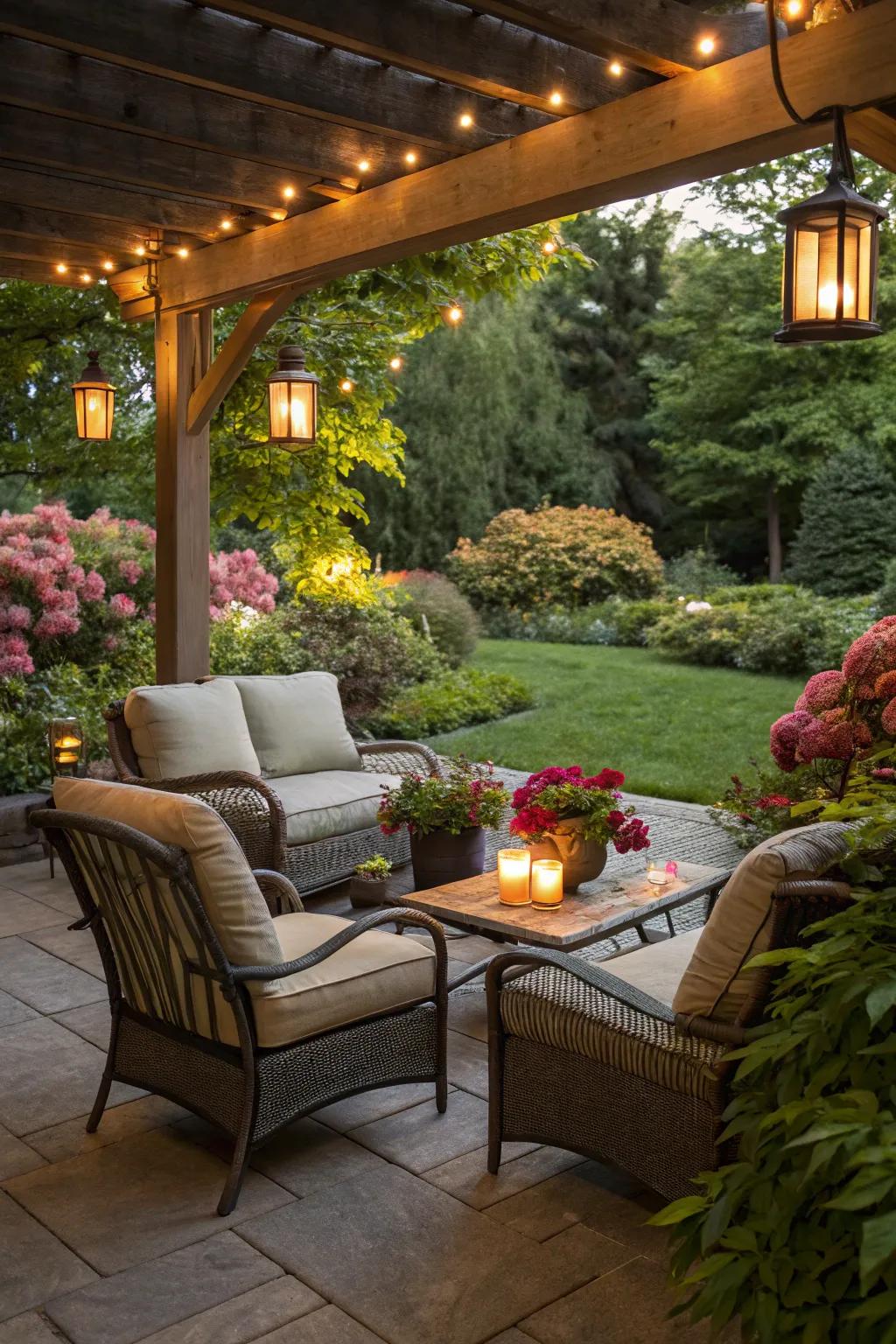 An outdoor oasis for relaxation and entertainment.