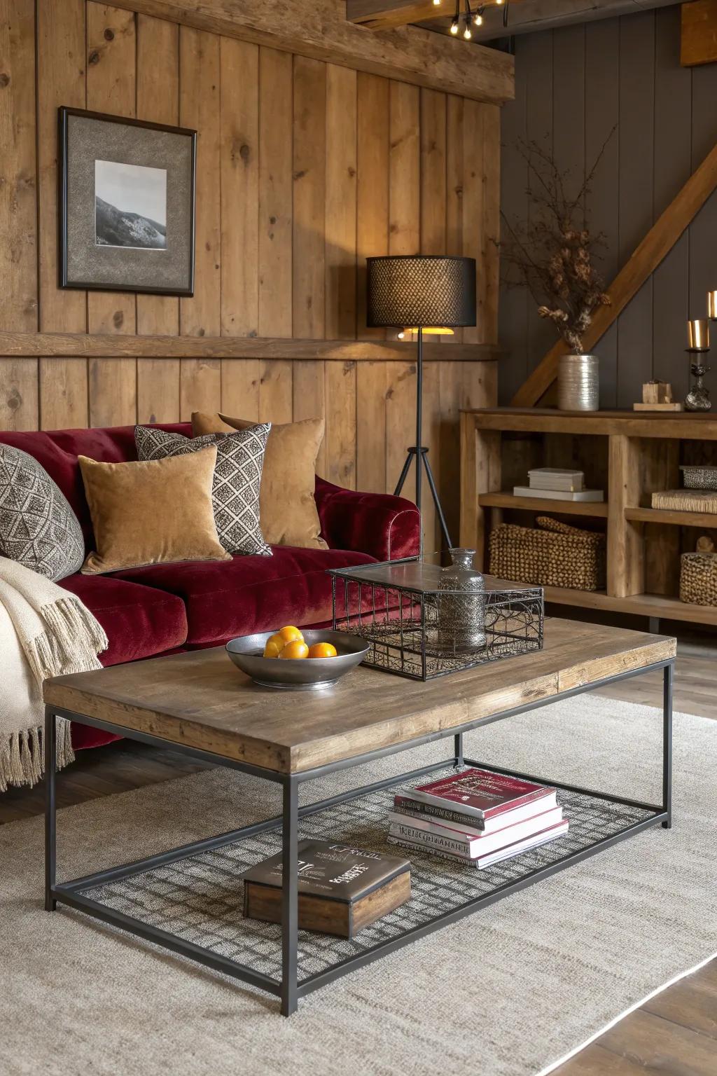 The integration of diverse textures cultivates an inviting and snug environment.