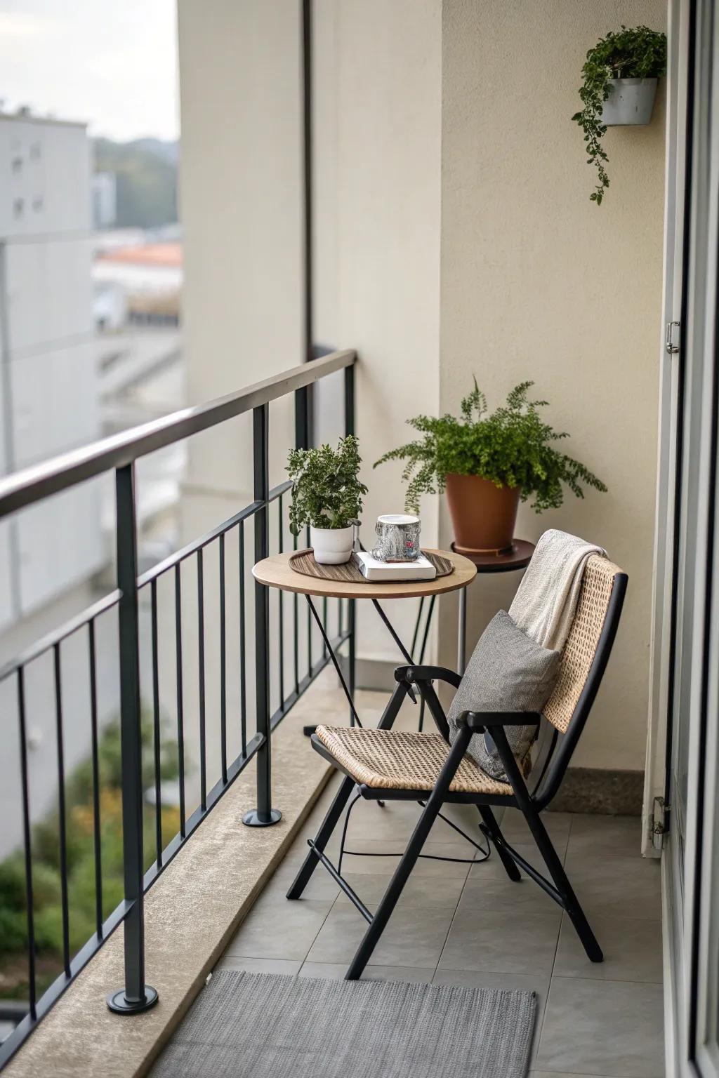 Embrace simplicity with a minimalist balcony design.