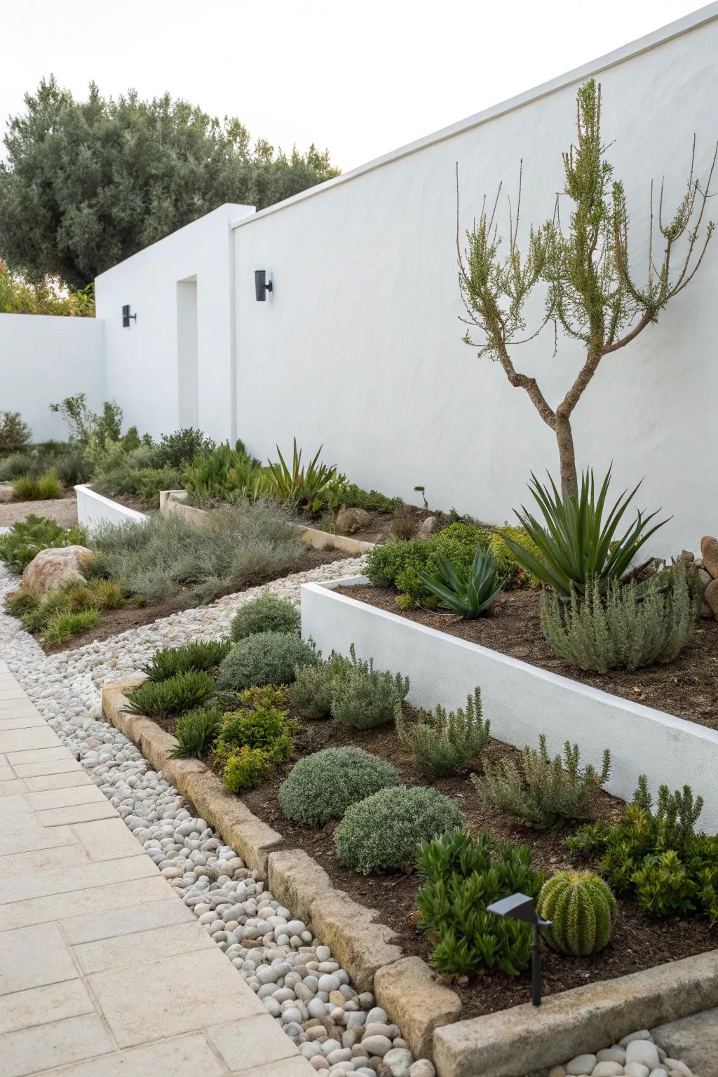 Minimalist planting with succulents offers simplicity and beauty.