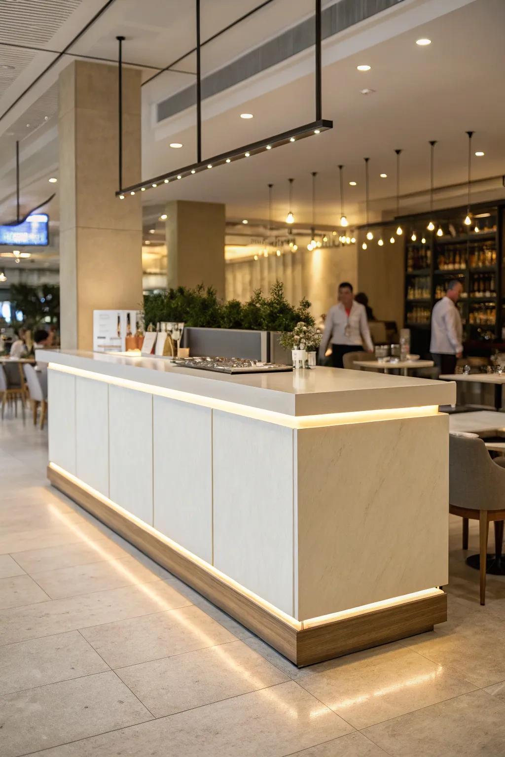 A simple reception station provides sophistication and simplicity.