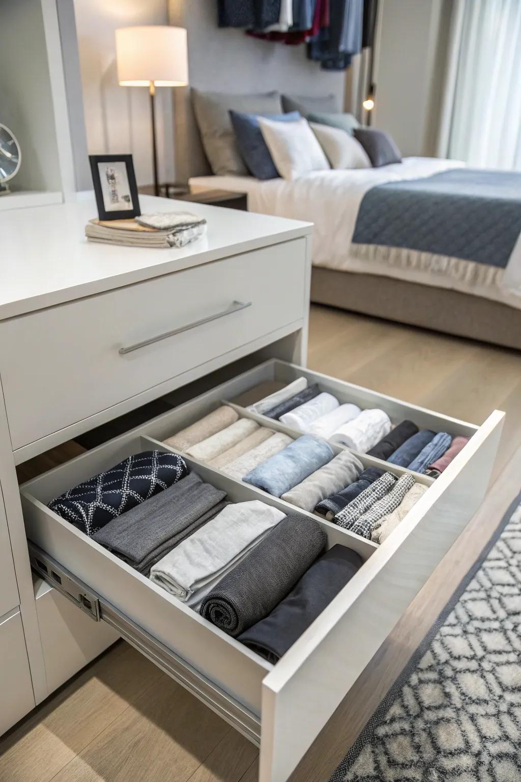 Folding techniques that maximize drawer space.