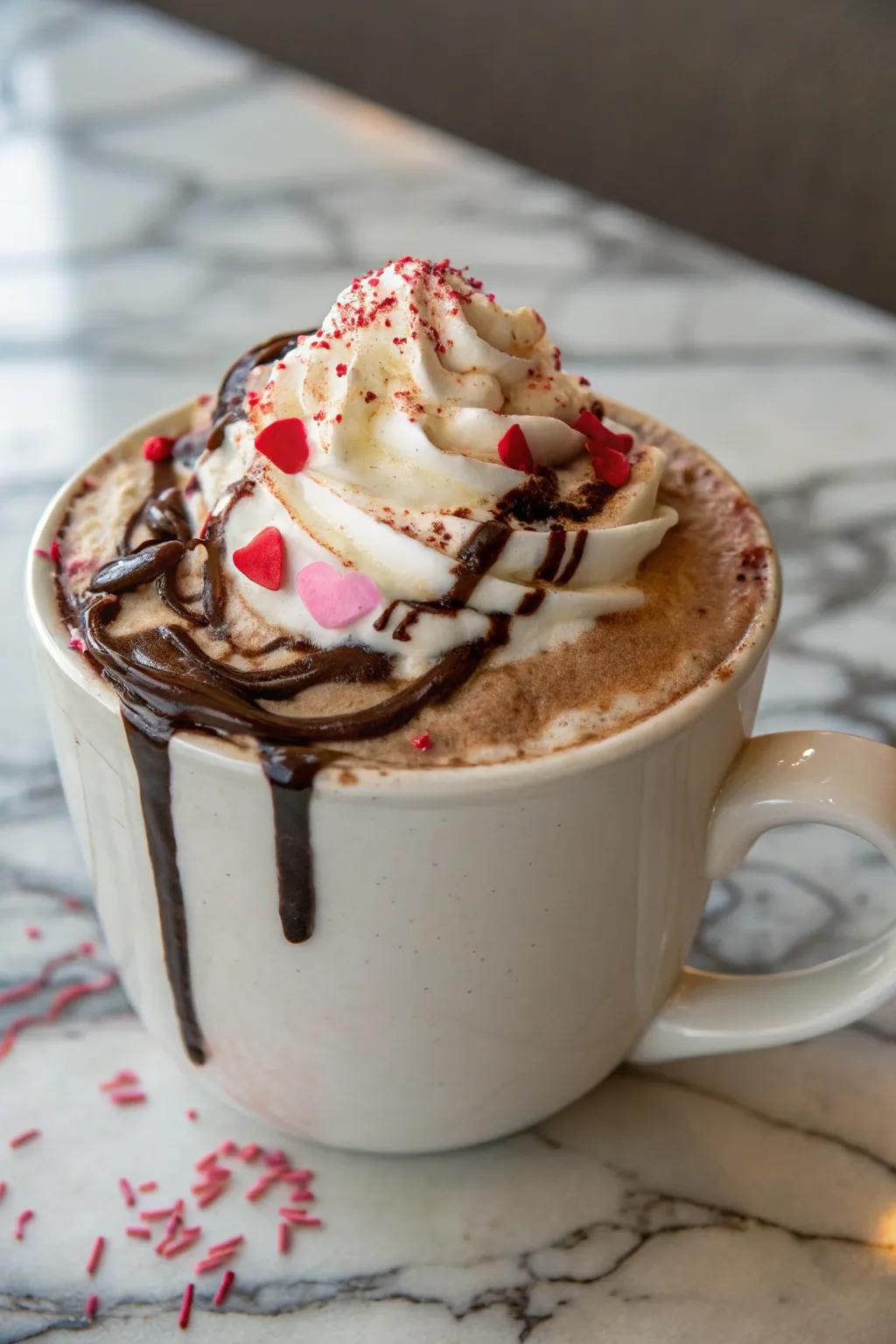 Cupid Cappuccino: a sweet embrace in a cup