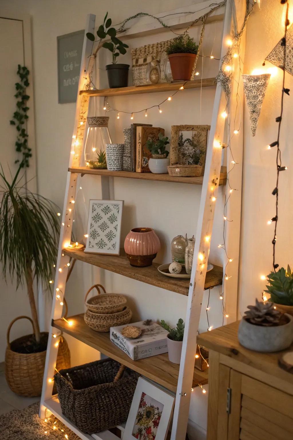 Fairy lights convey a magical touch.
