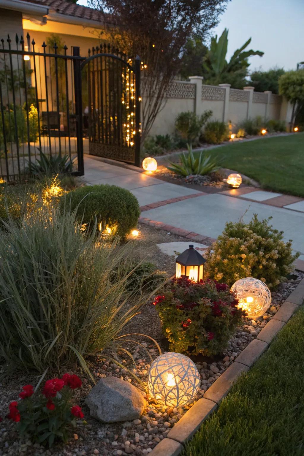 Lighting enhances your garden’s beauty at night.