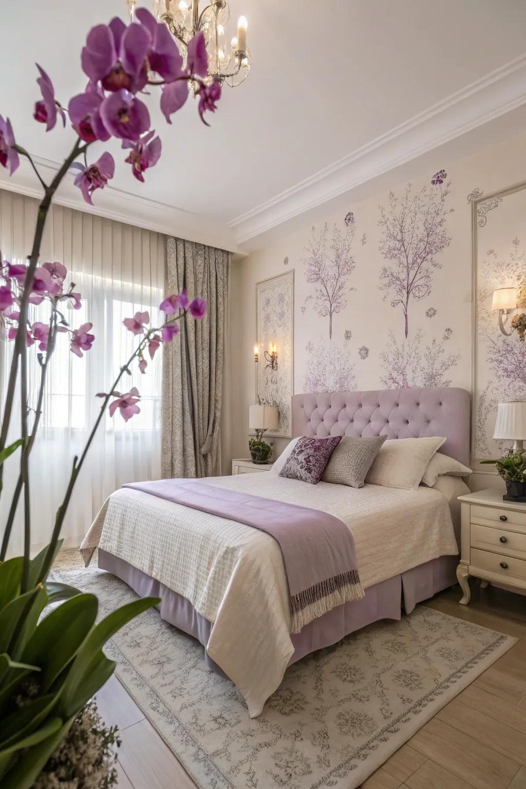 Purple botanicals add a natural touch and refreshing color.