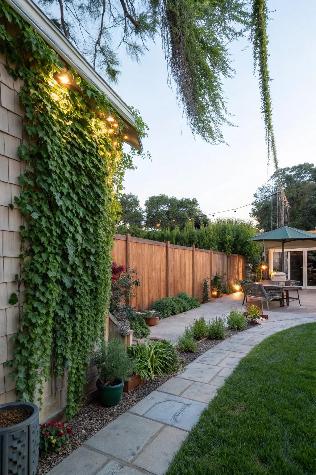 A vibrant living wall offering both beauty and privacy.