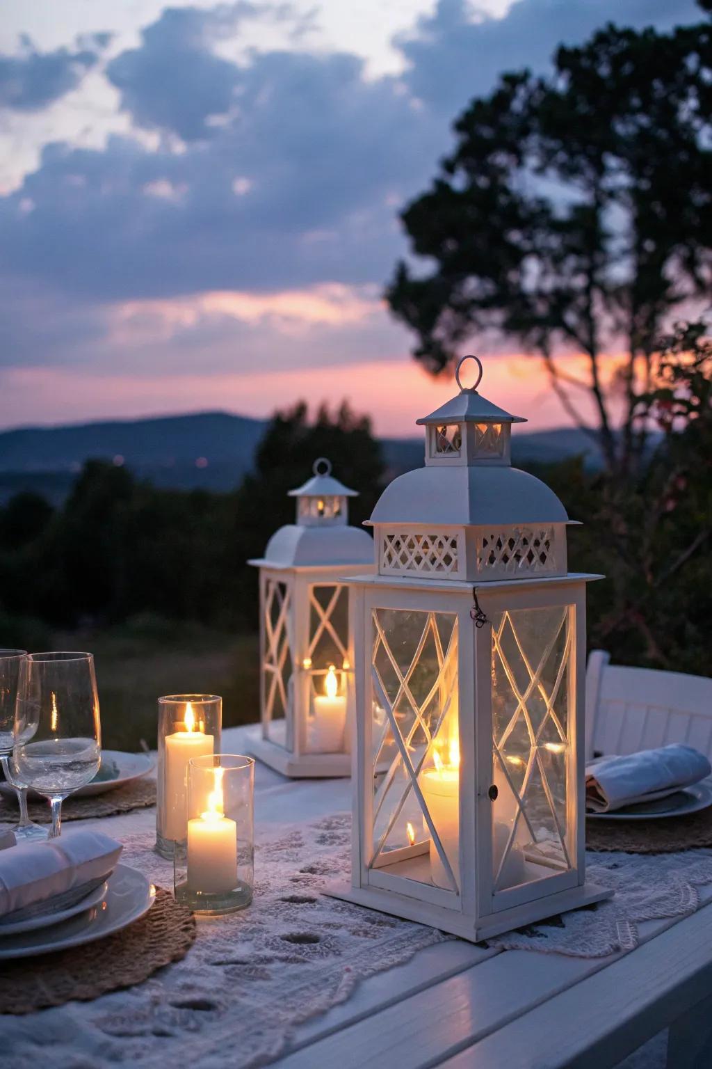 Produce a cozy radiance utilizing graceful ivory beacons.