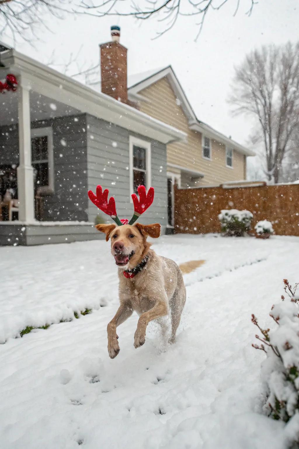 Our very own Rudolph joins the reindeer games.