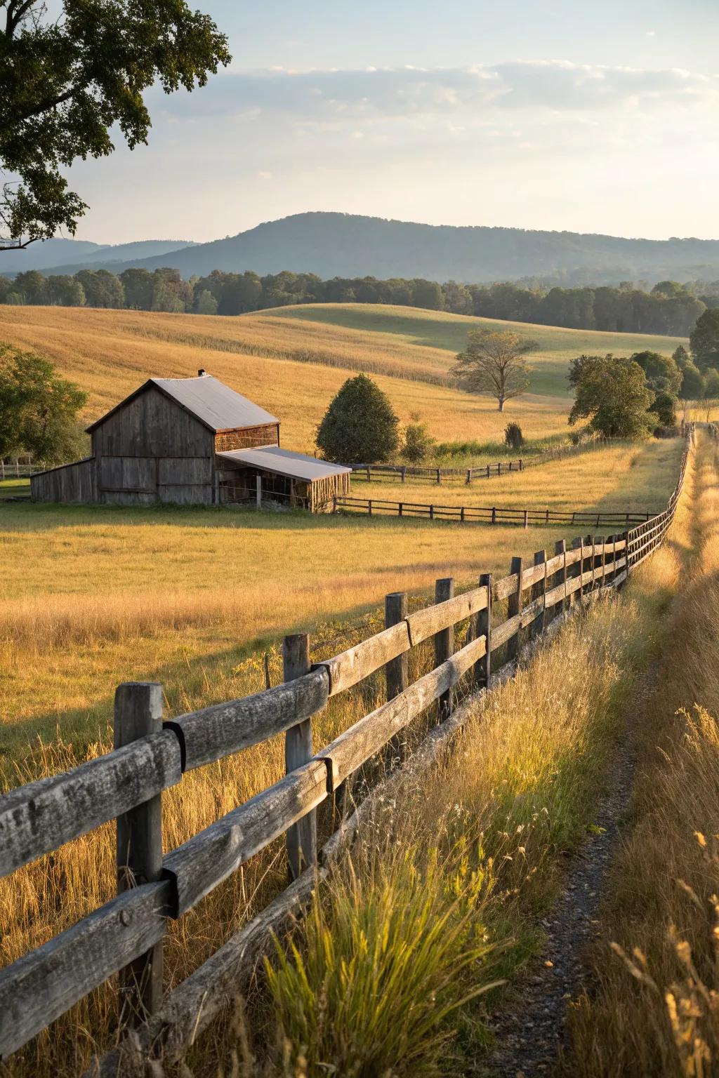 Post and rail fences offer a classic, flexible design.