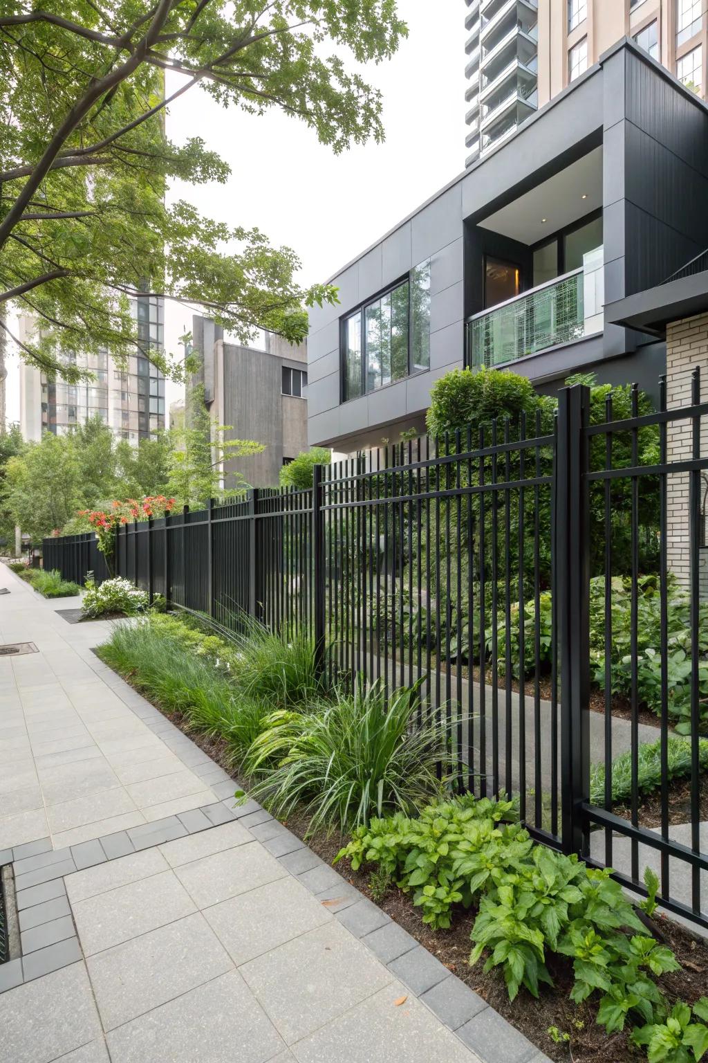 Chic and durable metal fencing for a modern edge