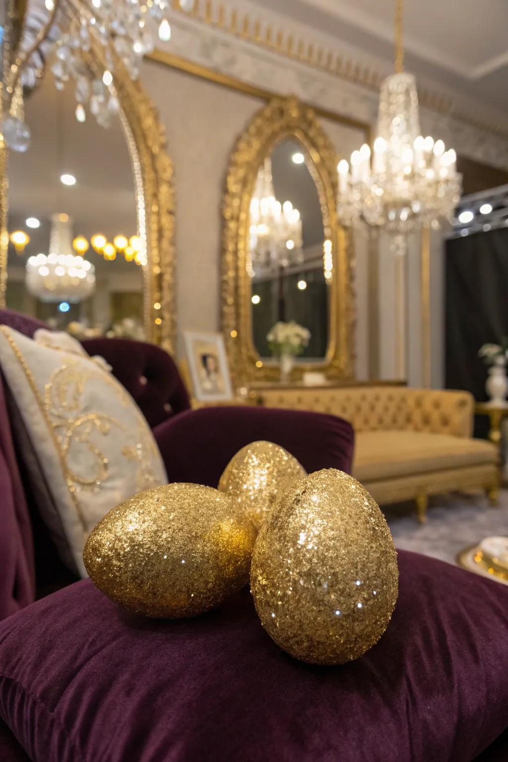 Glittering golden eggs that dazzle in any Easter display.