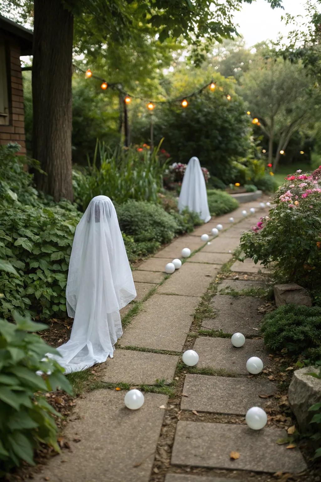 Direct your visitors via a route adorned with phantom figures.