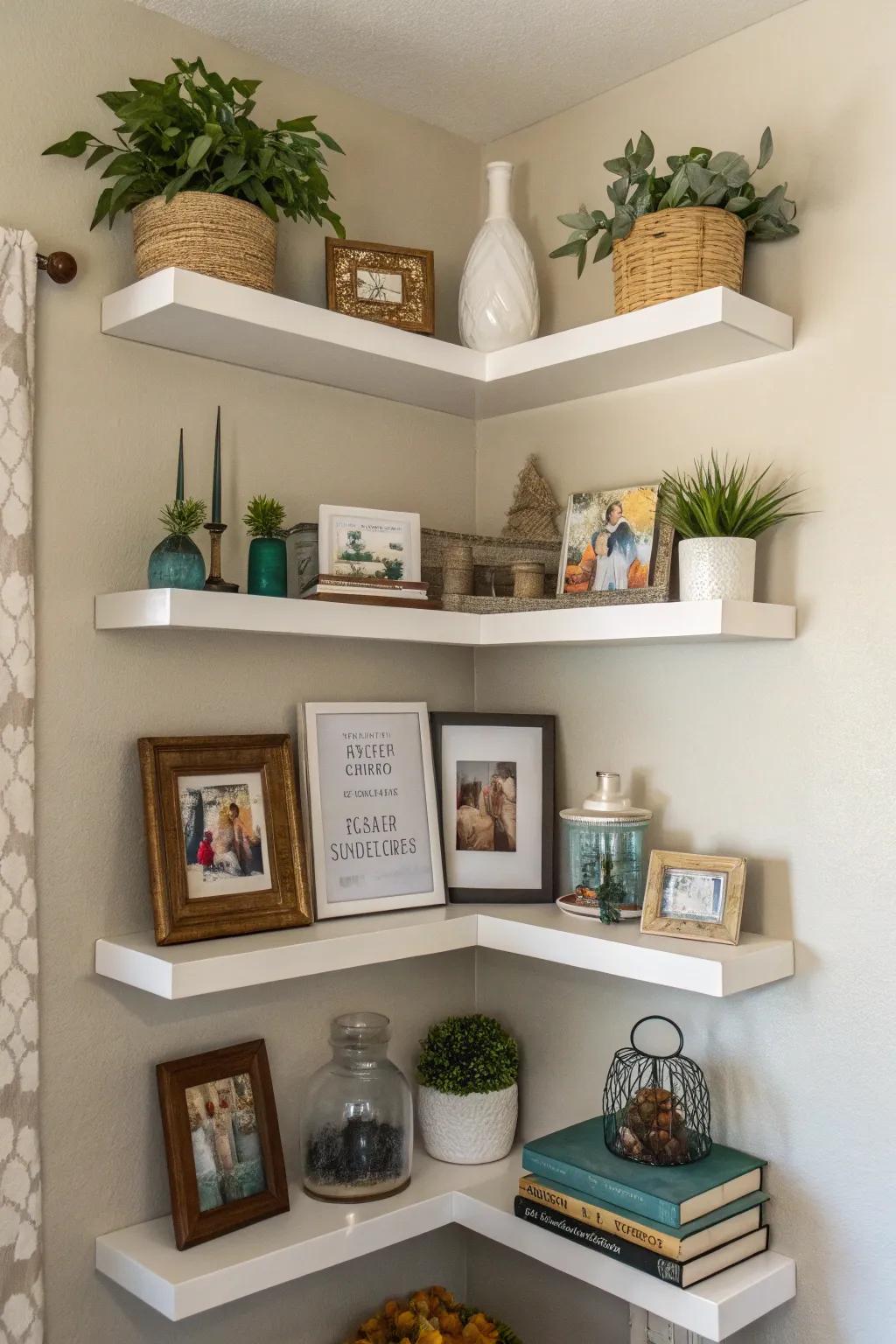 Display your favorite items with floating shelves that add both style and function.