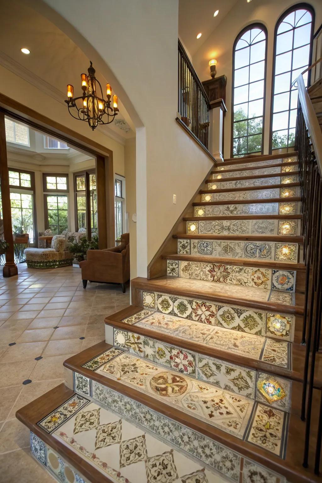 Bring glamour to your abode with stylish tile staircases.