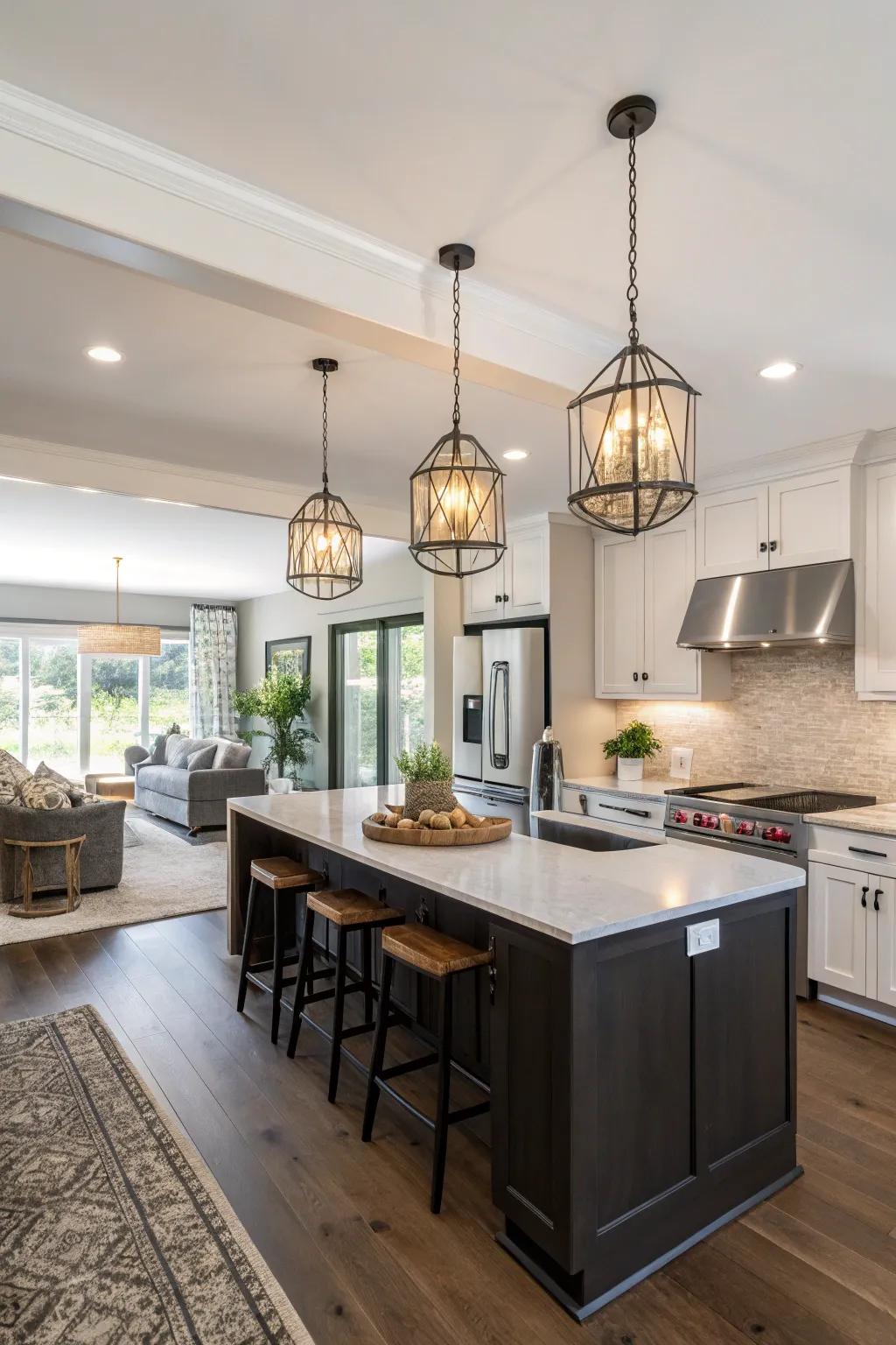 Modern lighting fixtures add both style and function.