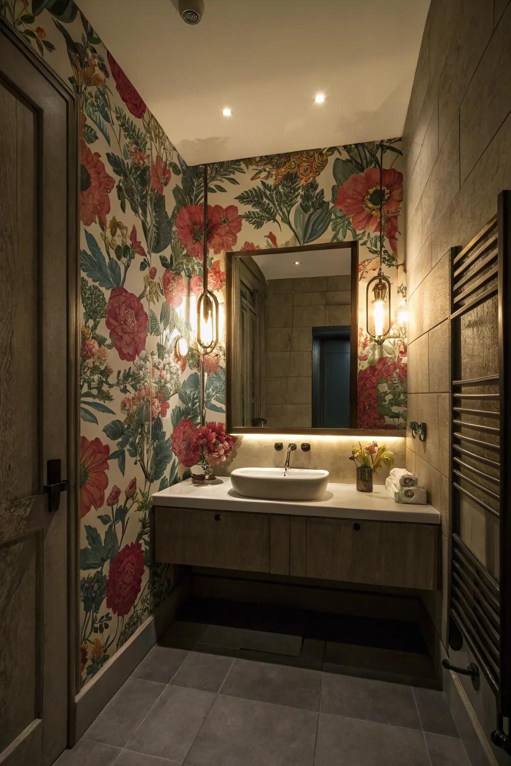 Bold wallpapers bring character and depth to your bathroom.