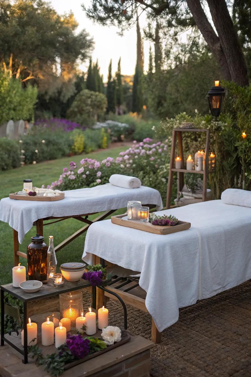 Indulge in a relaxing spa day in the comfort of your backyard.