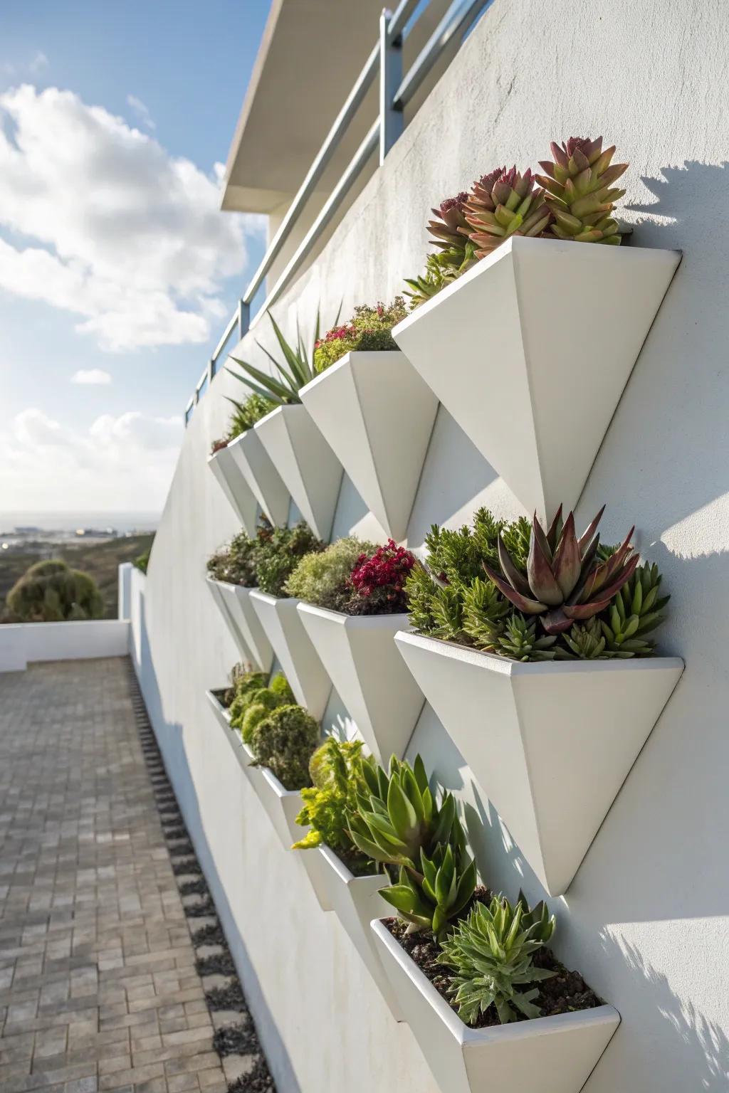 Modernize your space with geometric planter designs.